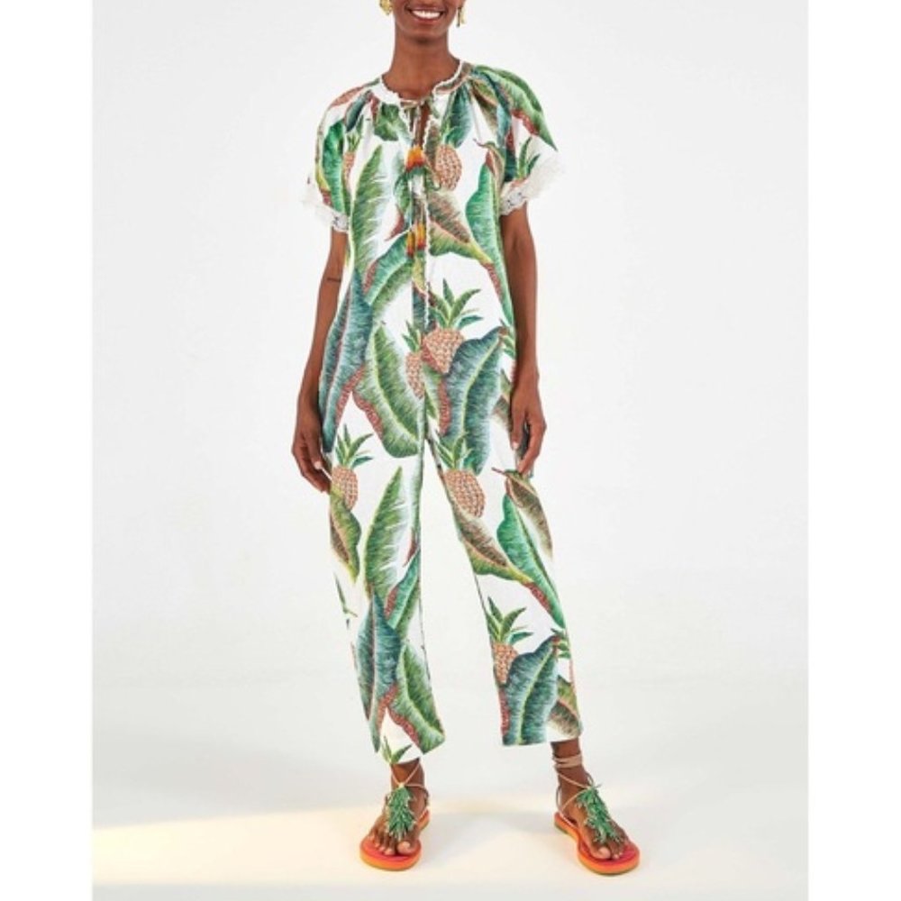 FARM Rio Anthropologie Forest Palm Jumpsuit
